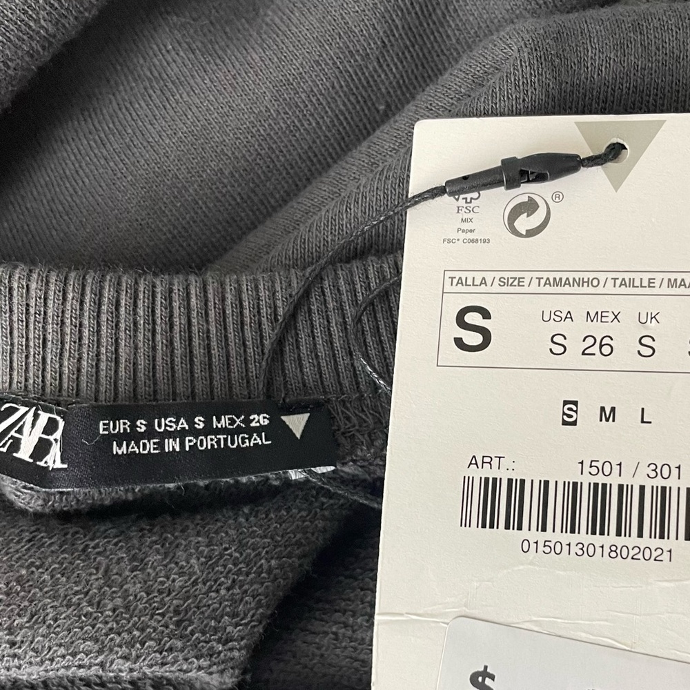ZARA NWT WOMEN’S ENTER THE WEEKEND AND PRESS PAUSE DRESS SMALL GRAY - Picture 6 of 11